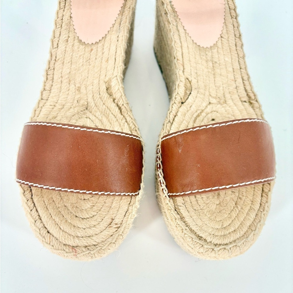 J CREW Leather Platform Wedge Espadrilles in Burnished Pecan - Picture 8 of 15